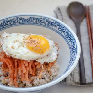 Korean Radish Salad Rice Bowl