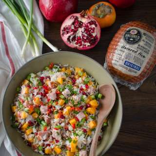 Festive Asian Style Ham and Rice Salad