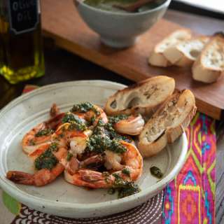 Shrimp with Mixed Herb Pesto