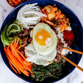 Pronghorn Bibimbap with Pickled Vegetables