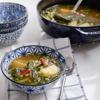 Korean Turnip Green Soup with Potato