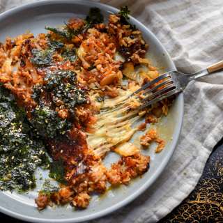 Crispy Kimchi Fried Rice Recipe with Cheese