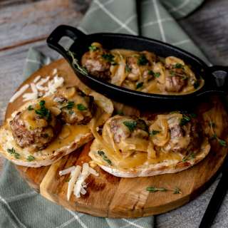 Elk French Onion Meatballs