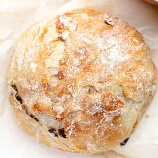 No Knead Cranberry Nut Bread