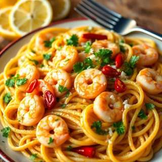 GARLIC BUTTER SHRIMP LINGUINE