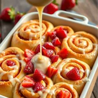 STRAWBERRY CHEESECAKE CINNAMON ROLLS