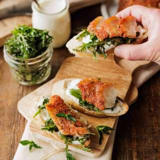Smoked Fish Crostini with Fresh Herb Salad