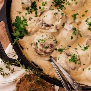Swedish Elk Meatballs with Mushrooms