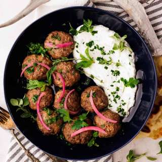Mediterranean Venison Meatballs with Tzatziki Sauce
