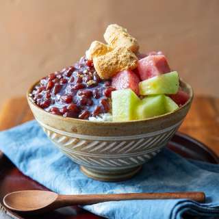 Patbingsu (Red Bean Shaved Ice Dessert)