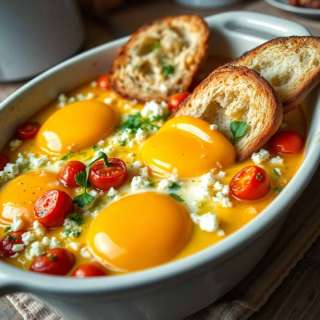 BAKED FETA EGGS