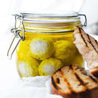 Labneh Balls in Olive Oil (Garlic and Herb or Plain)
