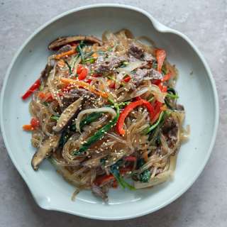 Easy Japchae (Korean Glass Noodles Stir-Fry)