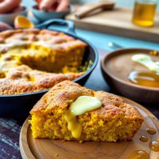 MAPLE HONEY BUTTER SWEET POTATO CORNBREAD