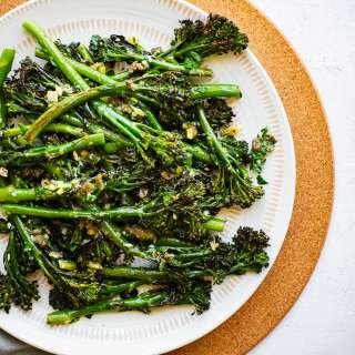 Charred Broccolini with Preserved Lemon & Caper Dressing