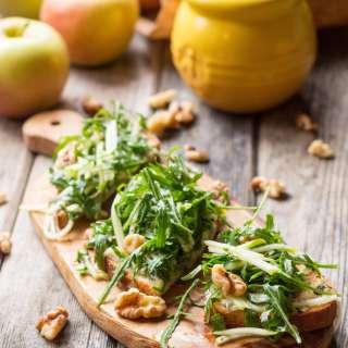 Apple Tartines with Blue Cheese and Walnuts