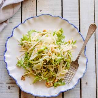 Pear Salad with Celery Root, Frisée and Manchego