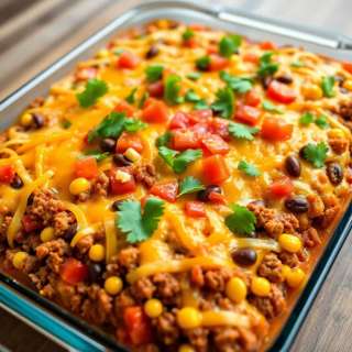 TACO CASSEROLE WITH TORTILLAS