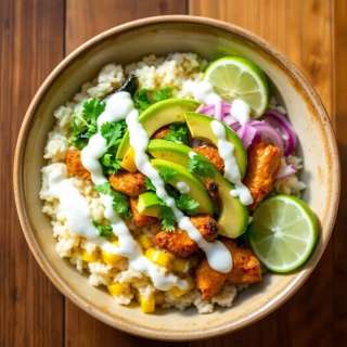STREET CORN CHICKEN RICE BOWL