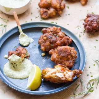 Lobster Corn Fritters with Tarragon Aioli