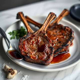 LAMB CHOPS WITH MINT SAUCE