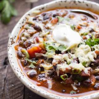 Black Bean Soup with Bacon + Beer