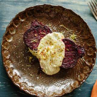 Roasted Beets with Avocado Habanero Crema