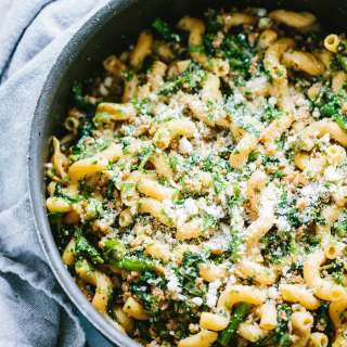 Chick Pea Pasta with Sausage + Broccoli Rabe