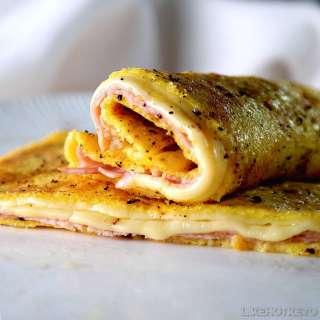 Keto Ham & Cheese Egg Crepe