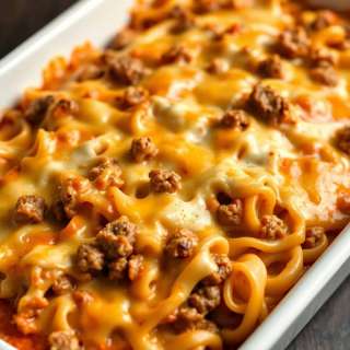 CHEESY BEEF AND NOODLE CASSEROLE