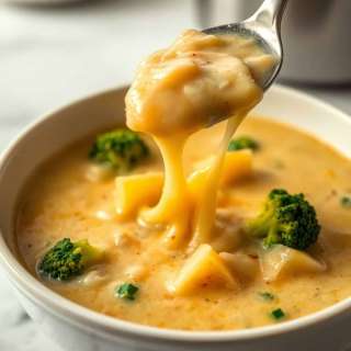 CROCKPOT POTATO BROCCOLI CHEDDAR SOUP