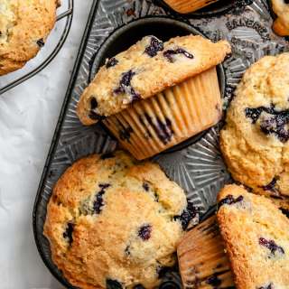 Bakery Style Blueberry Muffins