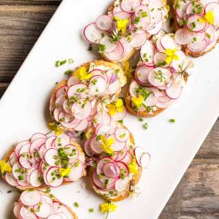 Easy French Buttered Radish Toasts