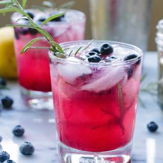 Rosemary Blueberry Vodka Spritzers