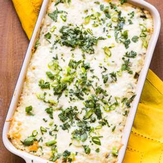 Cheesy Baked Corn and Poblano Rice
