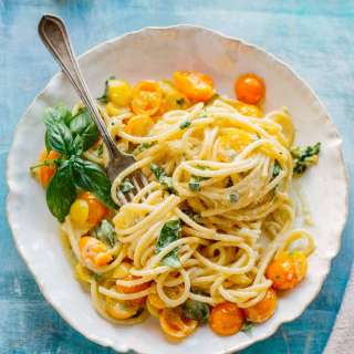No Cook Sun Gold Tomato Pasta
