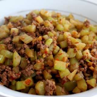 Sichuanese “Send-the-Rice-Down” Chopped Celery with Ground Beef