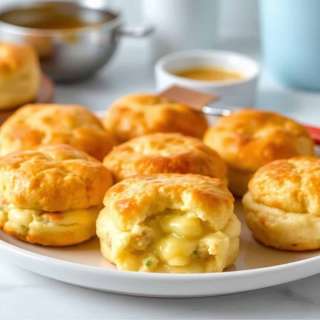 CRAB STUFFED CHEDDAR BAY BISCUITS WITH LEMON BUTTER