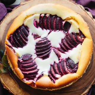 Ricotta Cheesecake with Plums