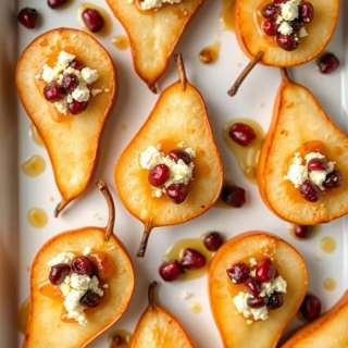 BAKED PEARS WITH FETA, HONEY, AND CRANBERRIES