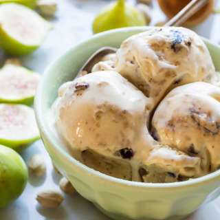 Ricotta Gelato with Pistachio + Figs