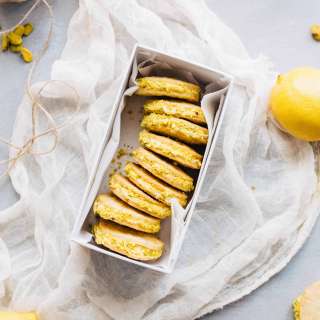 Meyer Lemon + Pistachio Sandwich Cookies