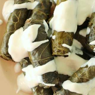 Dolma (Stuffed Grape Leaves with Meat and Rice)