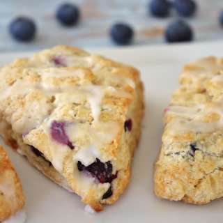 Blueberry Lemon Scones with Lemon Glaze