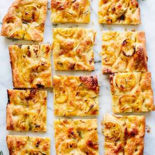 Homemade Focaccia Bread with Lemon and Rosemary
