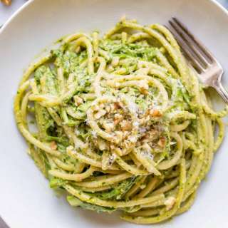 Pasta with Shaved Asparagus + Ramp Pesto Recipe
