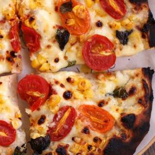 Corn and Tomato Pizza