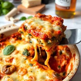 CREAMY SPINACH & MUSHROOM LASAGNA