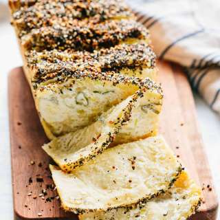 Everything Bagel Pull Apart Bread with Scallion Cream Cheese