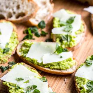 Fava Bean Crostini with Pecorino and Mint